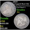 Image 1 : 1827 Capped Bust Half Dollar 50c Grades f+