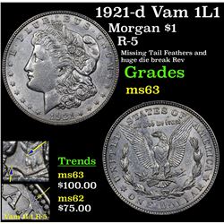 1921-d Vam 1L1 Morgan Dollar $1 Grades Select Unc