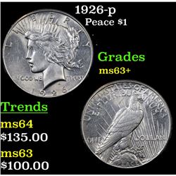 1926-p Peace Dollar $1 Grades Select+ Unc