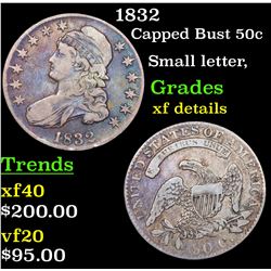 1832 Capped Bust Half Dollar 50c Grades xf details