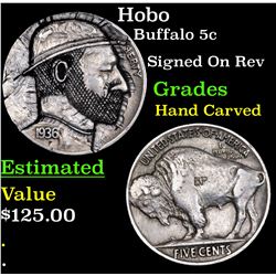 Hobo Buffalo Nickel 5c Grades Hand Carved