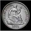 Image 2 : 1871-p Seated Liberty Half Dime 1/2 10c Grades Choice AU/BU Slider