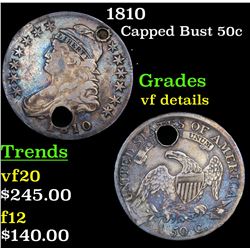 1810 Capped Bust Half Dollar 50c Grades vf details