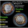 Image 1 : 1887-p Rainbow Toned Morgan Dollar $1 Grades Choice Unc