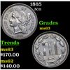 Image 1 : 1865 Three Cent Copper Nickel 3cn Grades Select Unc