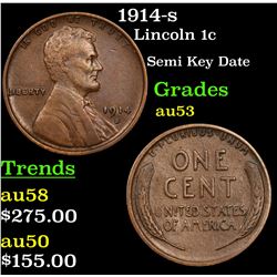 1914-s Lincoln Cent 1c Grades Select AU