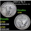 Image 1 : 1917-s Ty I Standing Liberty Quarter 25c Grades xf