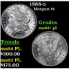 Image 1 : 1888-o Morgan Dollar $1 Grades Select Unc+ PL