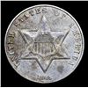 Image 2 : 1861 Three Cent Silver 3cs Grades Choice AU/BU Slider
