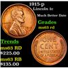 Image 1 : 1915-p Lincoln Cent 1c Grades Select Unc RD