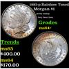 Image 1 : 1885-p Rainbow Toned Morgan Dollar $1 Grades Choice+ Unc
