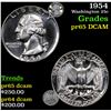 Image 1 : 1954 Washington Quarter 25c Grades GEM Proof Deep Cameo