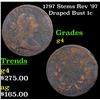 Image 1 : 1797 Stems Rev '97 Draped Bust Large Cent 1c Grades g, good