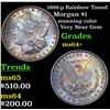 Image 1 : 1898-p Rainbow Toned Morgan Dollar $1 Grades Choice+ Unc
