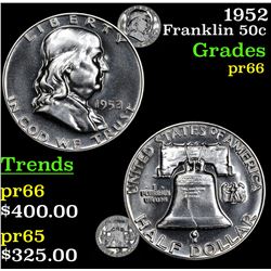 1952 Franklin Half Dollar 50c Grades GEM+ Proof