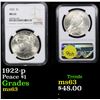 Image 1 : NGC 1922-p Peace Dollar $1 Graded ms63 By NGC