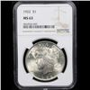Image 2 : NGC 1922-p Peace Dollar $1 Graded ms63 By NGC