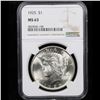 Image 2 : NGC 1925-p Peace Dollar $1 Graded ms63 By NGC
