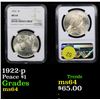 Image 1 : NGC 1922-p Peace Dollar $1 Graded ms64 By NGC