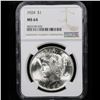 Image 2 : NGC 1924-p Peace Dollar $1 Graded ms64 By NGC