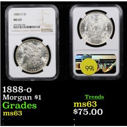 NGC 1888-o Morgan Dollar $1 Graded ms63 By NGC