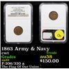Image 1 : NGC 1863 Army & Navy Civil War Token 1c Graded au55 By NGC