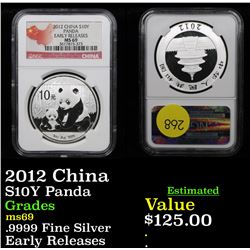 NGC 2012 China Panda 10Y Graded ms69 By NGC