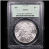 Image 2 : PCGS 1887-p Morgan Dollar $1 Graded ms63 By PCGS