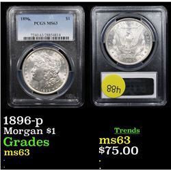 PCGS 1896-p Morgan Dollar $1 Graded ms63 By PCGS