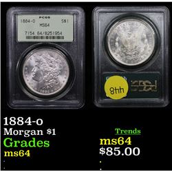 PCGS 1884-o Morgan Dollar $1 Graded ms64 By PCGS