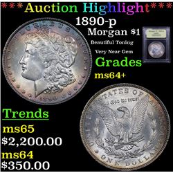 ***Auction Highlight*** 1890-p Morgan Dollar $1 Graded Choice+ Unc By USCG (fc)