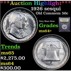 ***Auction Highlight*** 1926 sesqui Old Commem Half Dollar 50c Graded Choice+ Unc By USCG (fc)