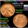 Image 1 : ***Auction Highlight*** 1909-s vdb Lincoln Cent 1c Graded Select Unc RD By USCG (fc)