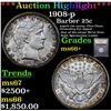 Image 1 : ***Auction Highlight*** 1908-p Barber Quarter 25c Graded GEM++ Unc By USCG (fc)