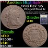 Image 1 : ***Auction Highlight*** 1796 Rev '95 Draped Bust Large Cent 1c Graded xf By USCG (fc)