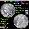 Image 1 : ***Auction Highlight*** 1934-d Vam 5a Peace Dollar $1 Graded Choice Unc By USCG (fc)