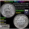 Image 1 : ***Auction Highlight*** 1844/1844-p FS-301 RPD Seated Liberty Half Dime 1/2 10c Graded Select+ Unc B