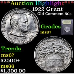 ***Auction Highlight*** 1922 Grant Old Commem Half Dollar 50c Graded GEM++ Unc By USCG (fc)
