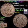 Image 1 : *Highlight Of Entire Auction* 1808/7 Draped Bust Half Cent 1/2c Graded Choice AU By USCG (fc)