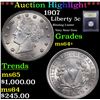 ***Auction Highlight*** 1907 Liberty Nickel 5c Graded Choice+ Unc By USCG (fc)