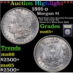 ***Auction Highlight*** 1891-o Morgan Dollar $1 Graded GEM+ Unc By USCG (fc)