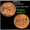 Image 1 : 1936-p Lincoln Cent 1c Grades Choice+ Unc RB