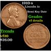 1910-s Lincoln Cent 1c Grades vf details