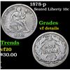 Image 1 : 1878-p Seated Liberty Dime 10c Grades vf details