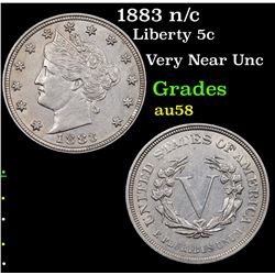 1883 n/c Liberty Nickel 5c Grades Choice AU/BU Slider