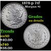 1878-p 7tf Morgan Dollar $1 Grades AU Details