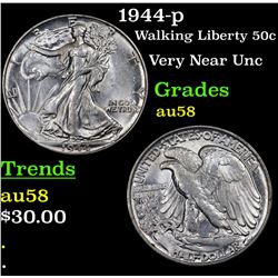1944-p Walking Liberty Half Dollar 50c Grades Choice AU/BU Slider