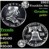 Image 1 : 1962 Franklin Half Dollar 50c Grades GEM+ Proof