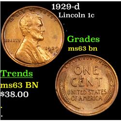 1929-d Lincoln Cent 1c Grades Select Unc BN