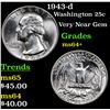 Image 1 : 1943-d Washington Quarter 25c Grades Choice+ Unc